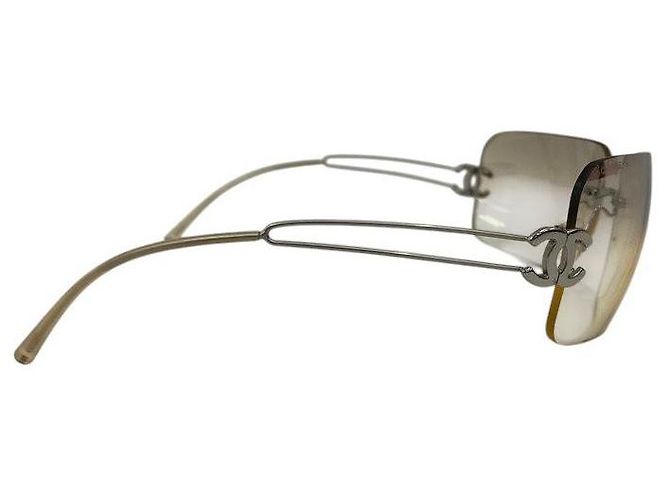 Chanel CC Logo Silber Klare Randlose Sonnenbrille 4068 - Ansicht 3