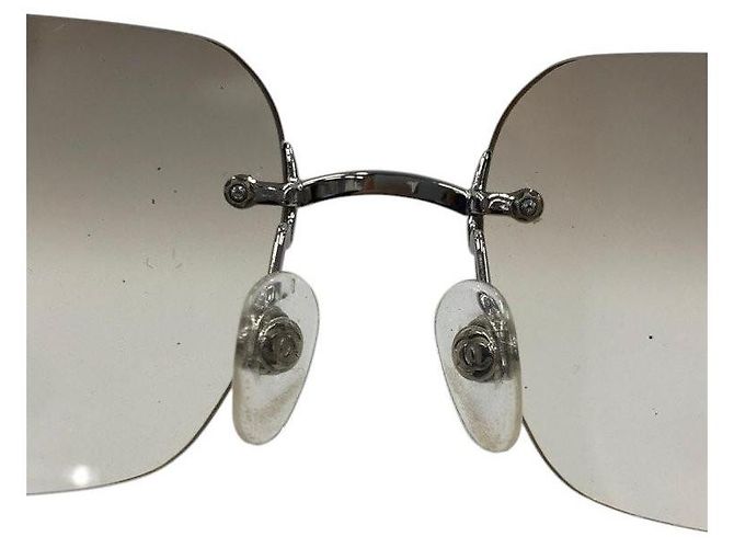 Chanel CC Logo Silber Klare Randlose Sonnenbrille 4068 - Ansicht 7