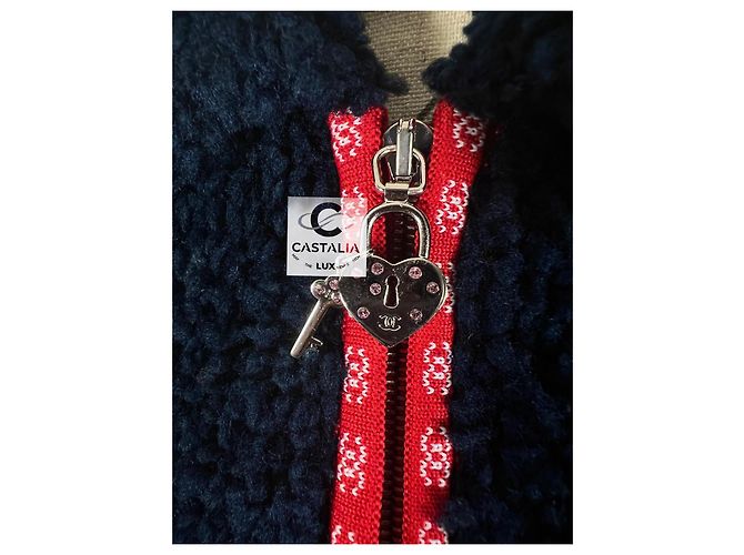 Chanel Neue CС Teddy Bomberjacke Marineblau - Ansicht 8