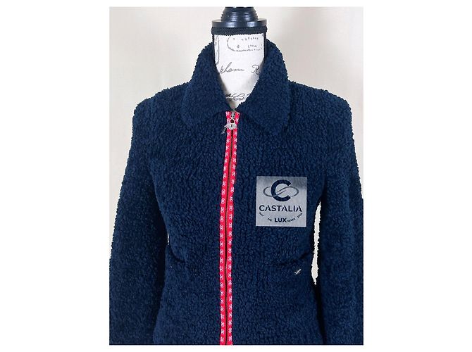 Chanel Neue CС Teddy Bomberjacke Marineblau - Ansicht 9
