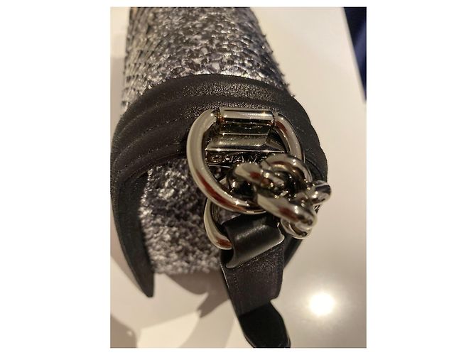 Le Boy CHANEL BOY Bolsa Média em Python Prata e Couro de Cabra Preto RARA! * Peça de Colecionador * Hardware prateado - vista 6