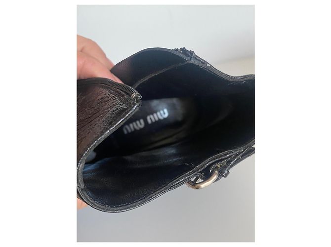Stivaletti Miu Miu in pelle nera Nero - vista 5
