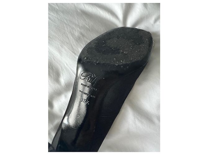 Décolleté Roger Vivier Trumpet in raso nero - vista 4