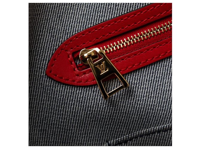 Borsa tote On the Go GM in denim Monogram Louis Vuitton Rosso Blu - vista 6