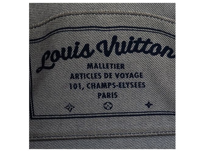 Borsa tote On the Go GM in denim Monogram Louis Vuitton Rosso Blu - vista 7
