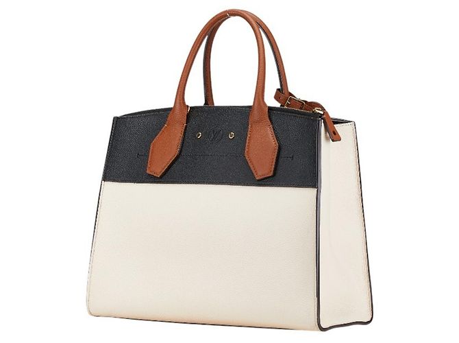 Borsa City Steamer MM di Louis Vuitton Marrone Nero Beige - vista 2