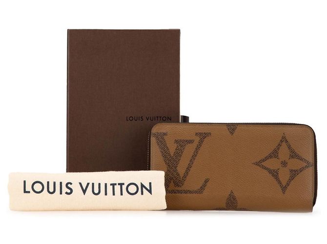 Louis Vuitton Monogram Giant Reverse Zippy Geldbörse Braun - vista 7