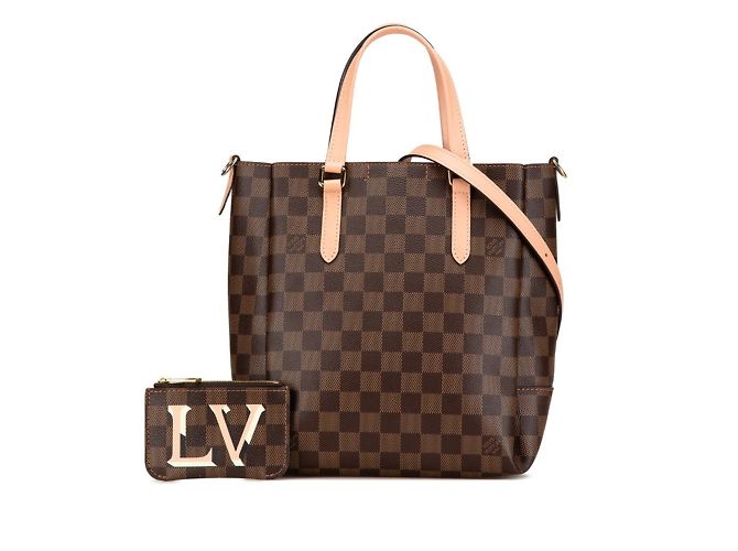 Borsa Tote Damier Belmont BB di Louis Vuitton Marrone Rosa Damier ebene - vista 7