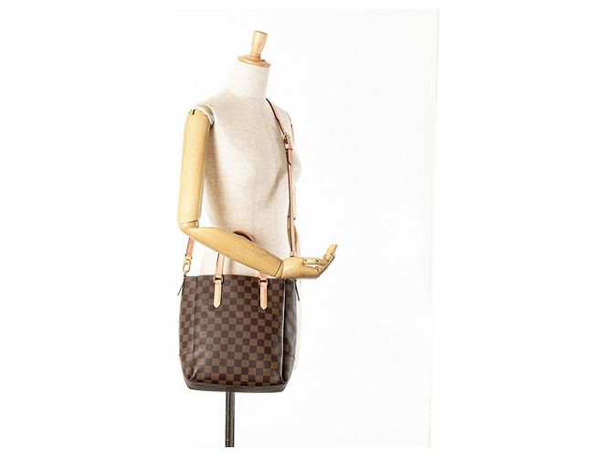 Borsa Tote Damier Belmont BB di Louis Vuitton Marrone Rosa Damier ebene - vista 9