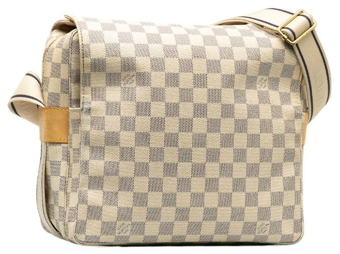 Borsa a Spalla Louis Vuitton Damier Azur Naviglio Bianco - vista 2