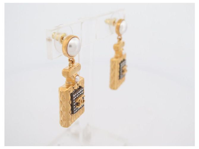 NEUN CHANEL PARFUMFLASCHE NUMMER 5 GOLD Ohrringe Golden - Ansicht 3