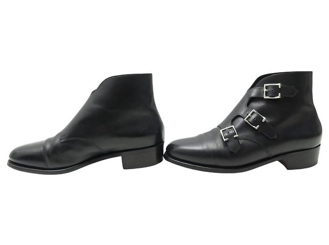 STIVALI JOHN LOBB WILLOW TRIPLE FIBBIA 5E 37.5 PELLE NERA - vista 2