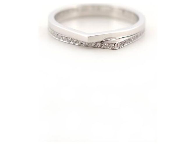 NOVO ANEL REPOSSI ANTIFER 2 LINHAS RAF2AKWG00000 53 OURO BRANCO 18K DIAMANTES Prata - vista 2
