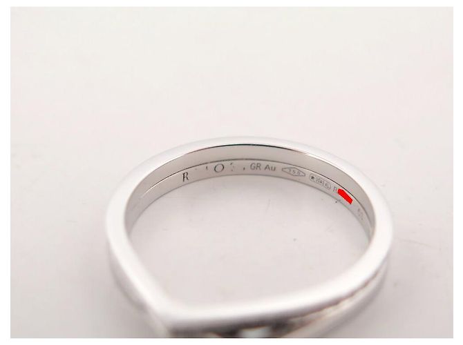 NOVO ANEL REPOSSI ANTIFER 2 LINHAS RAF2AKWG00000 53 OURO BRANCO 18K DIAMANTES Prata - vista 5
