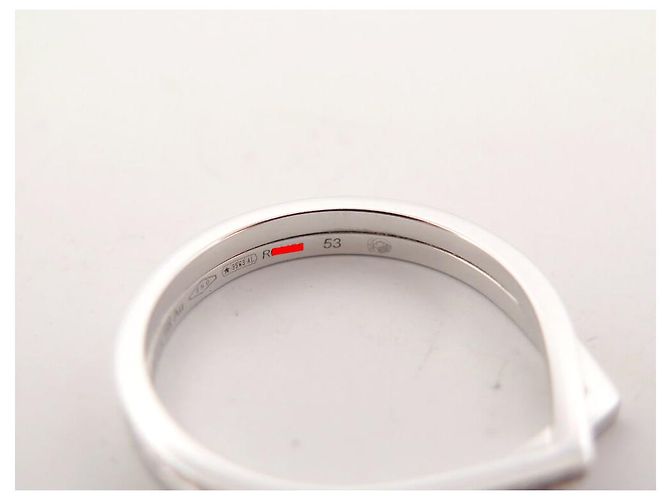 NOVO ANEL REPOSSI ANTIFER 2 LINHAS RAF2AKWG00000 53 OURO BRANCO 18K DIAMANTES Prata - vista 7