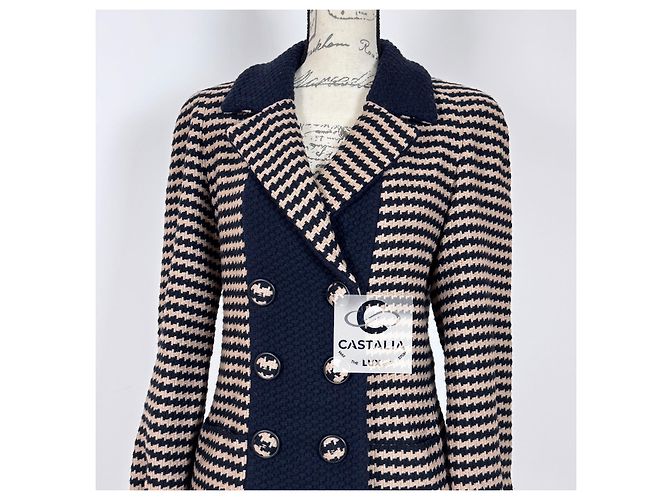 Chanel Beige Hahnentritt Tweedjacke mit CC-Buttons - Ansicht 5