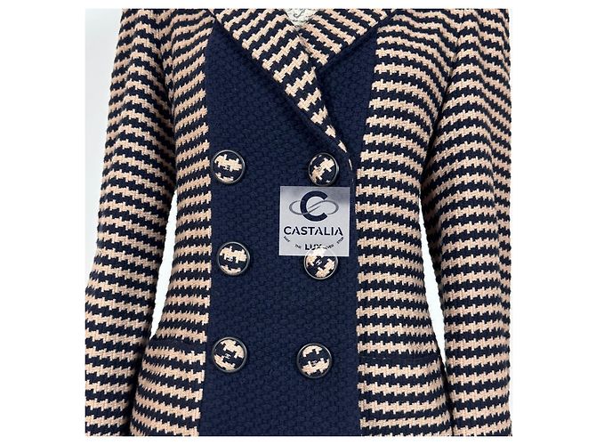 Chanel Beige Hahnentritt Tweedjacke mit CC-Buttons - Ansicht 6