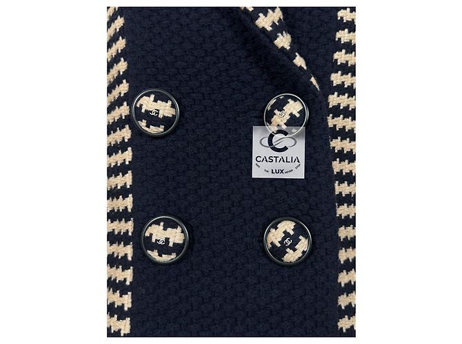 Chanel Beige Hahnentritt Tweedjacke mit CC-Buttons - Ansicht 7