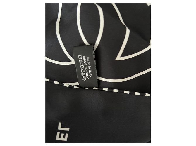 Cambon Chanel Seidenschal schwarz weiß Mehrfarben - Ansicht 4