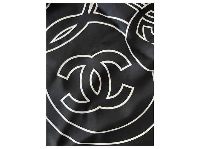 Cambon Chanel Seidenschal schwarz weiß Mehrfarben - Ansicht 5