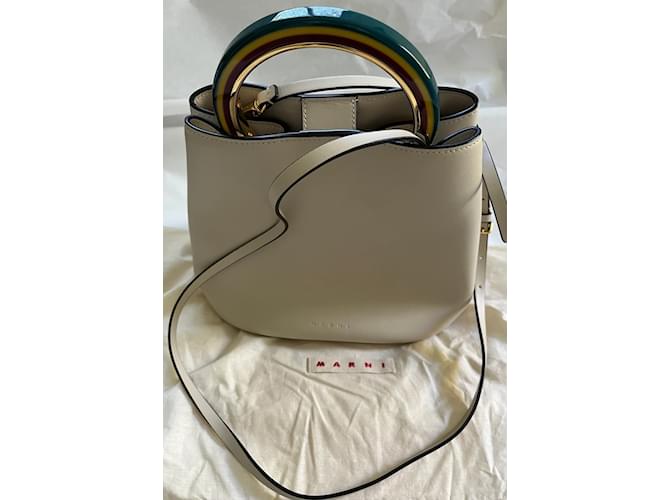 Borsa a secchiello Pannier di Marni Bianco sporco - vista 2
