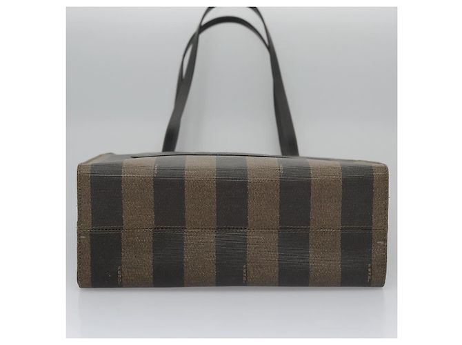 Pequin FENDI Pecan Canvas Tote Bag Braun Schwarz Auth yk17395 - Ansicht 10