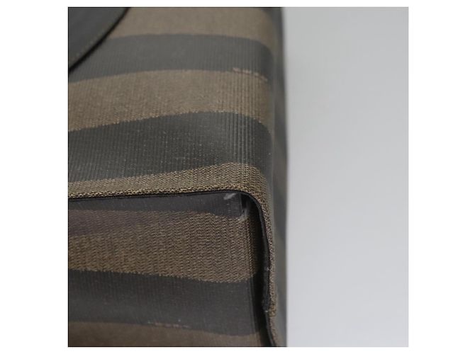 Pequin FENDI Pecan Canvas Tote Bag Braun Schwarz Auth yk17395 - Ansicht 11
