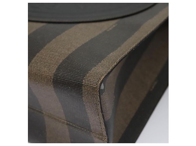 Pequin FENDI Pecan Canvas Tote Bag Braun Schwarz Auth yk17395 - Ansicht 12