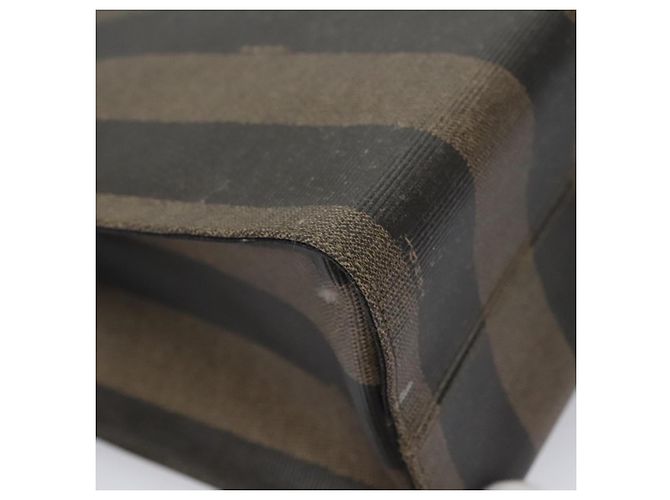 Pequin FENDI Pecan Canvas Tote Bag Braun Schwarz Auth yk17395 - Ansicht 13