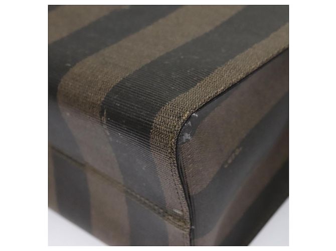 Pequin FENDI Pecan Canvas Tote Bag Braun Schwarz Auth yk17395 - Ansicht 14
