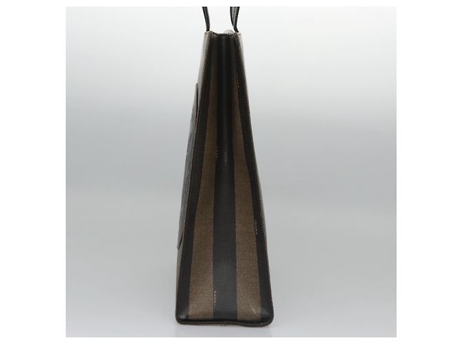Pequin FENDI Pecan Canvas Tote Bag Braun Schwarz Auth yk17395 - Ansicht 4