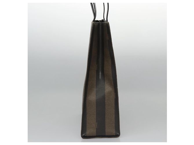 Pequin FENDI Pecan Canvas Tote Bag Braun Schwarz Auth yk17395 - Ansicht 5