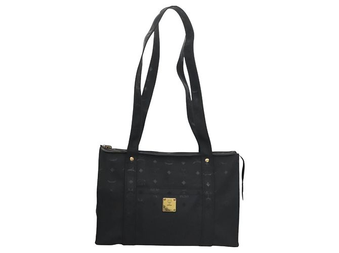 Borsa a spalla MCM Vicetos Logogram PVC Nera Auth SW023 Nero - vista 2