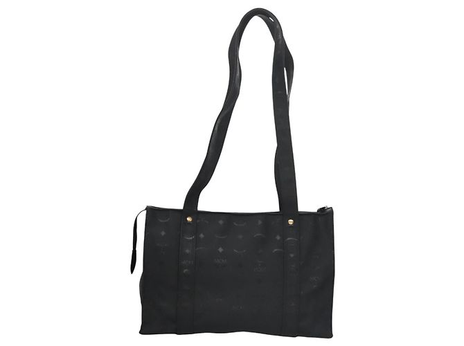 Borsa a spalla MCM Vicetos Logogram PVC Nera Auth SW023 Nero - vista 3