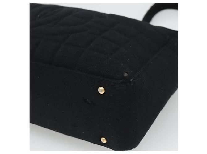Borsa a spalla CHANEL Choco Bar in tela nera CC Auth BA034 Nero - vista 10