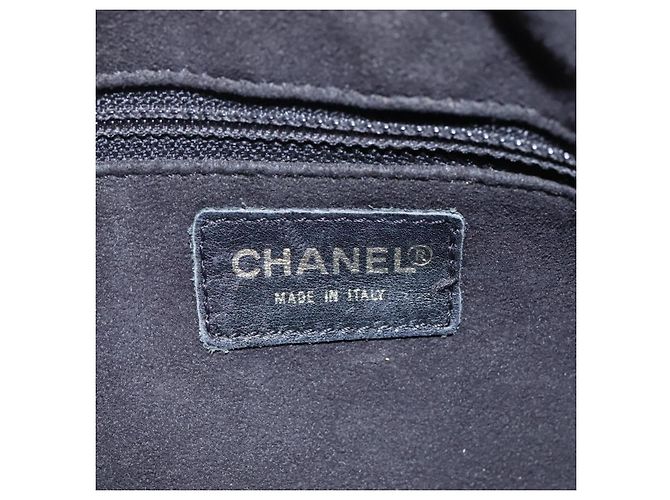Borsa a spalla CHANEL Choco Bar in tela nera CC Auth BA034 Nero - vista 15