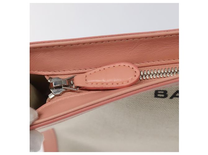 Borsa a mano BALENCIAGA in tela rosa e bianca 410119 Auth bs22154 Bianco - vista 12