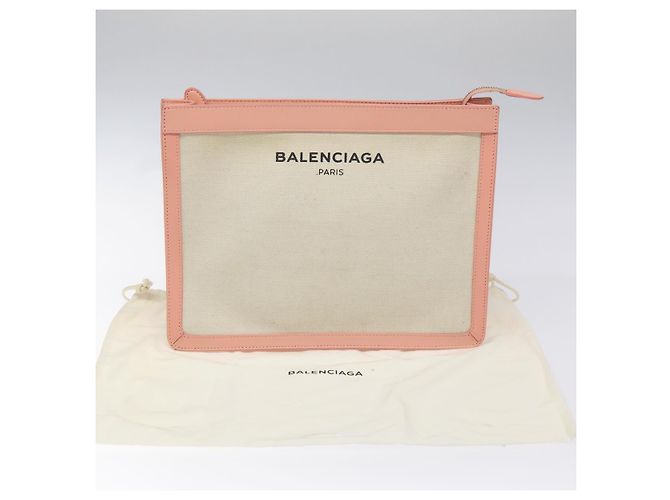 Borsa a mano BALENCIAGA in tela rosa e bianca 410119 Auth bs22154 Bianco - vista 18