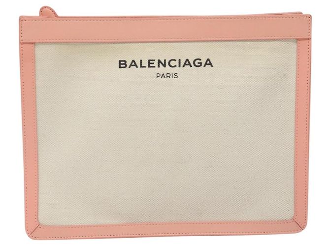 Borsa a mano BALENCIAGA in tela rosa e bianca 410119 Auth bs22154 Bianco - vista 2