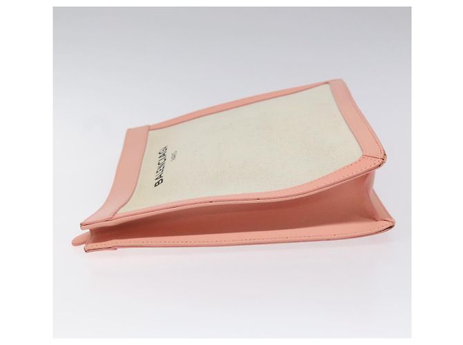 Borsa a mano BALENCIAGA in tela rosa e bianca 410119 Auth bs22154 Bianco - vista 5