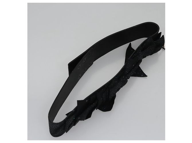 Cintura CHANEL in pelle 29,9"" nera CC Auth bs21650 Nero - vista 6