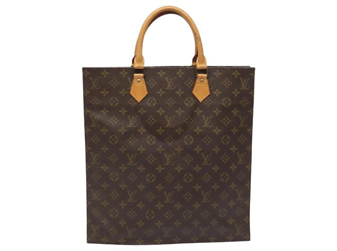LOUIS VUITTON Sac Plat Monogram Borsa a Mano M51140 LV Auth ep7390 Monogramma - vista 3