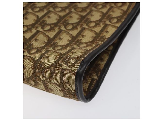 Borsa a spalla in tela Trotter Christian Dior marrone Auth bs22437 - vista 10