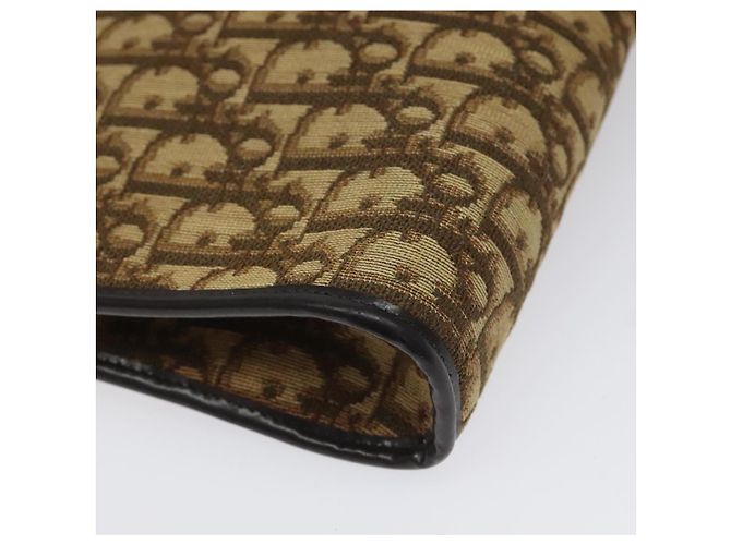 Borsa a spalla in tela Trotter Christian Dior marrone Auth bs22437 - vista 11