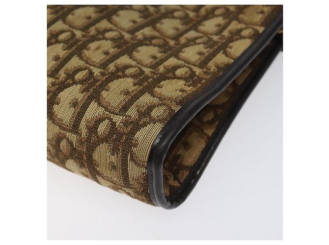 Borsa a spalla in tela Trotter Christian Dior marrone Auth bs22437 - vista 12