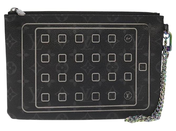 CUSTODIA PER iPHONE LOUIS VUITTON Monogram Eclipse Fragment M64449 LV Auth 113202 Monogramma - vista 2