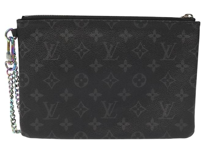 CUSTODIA PER iPHONE LOUIS VUITTON Monogram Eclipse Fragment M64449 LV Auth 113202 Monogramma - vista 3