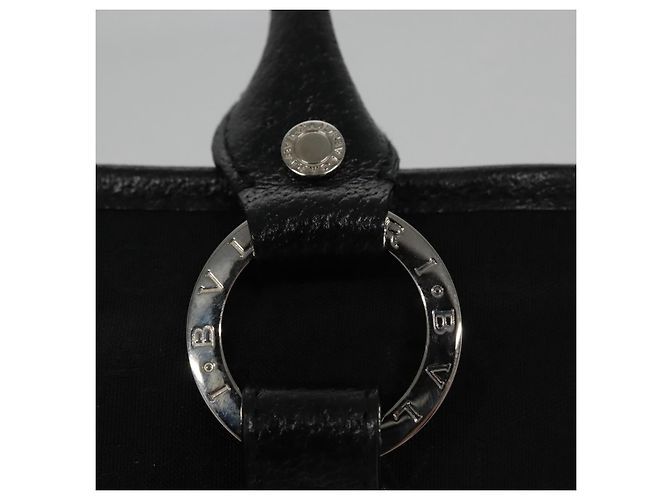 Bulgari Borsa a mano BVLGARI in tela nera e argento autentica bs22572 Nero - vista 14