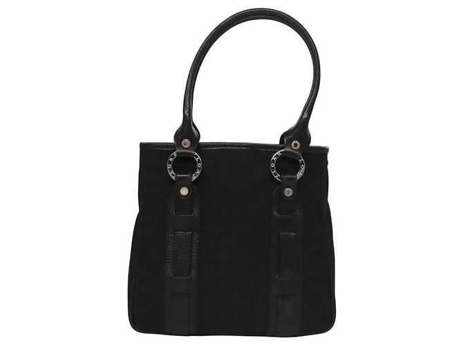 Bulgari Borsa a mano BVLGARI in tela nera e argento autentica bs22572 Nero - vista 2