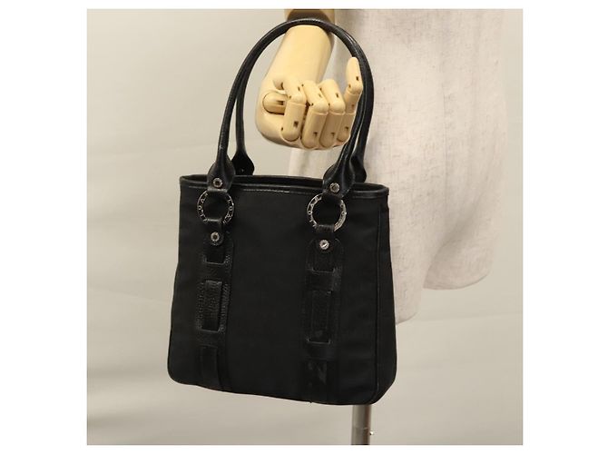 Bulgari Borsa a mano BVLGARI in tela nera e argento autentica bs22572 Nero - vista 22